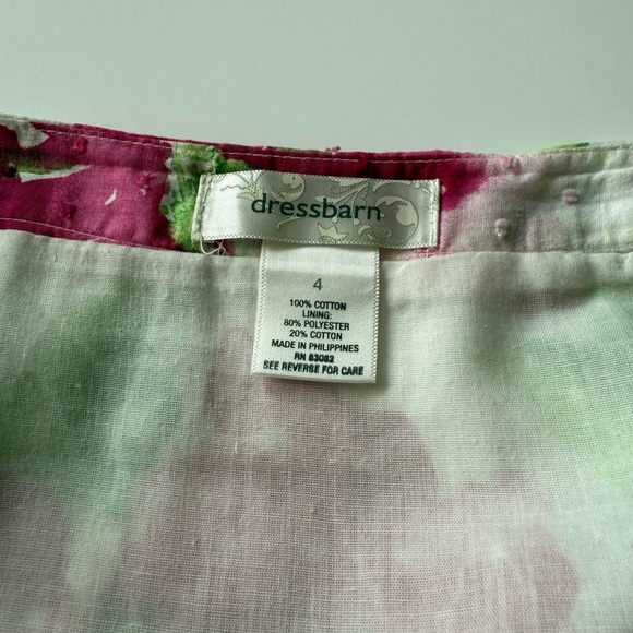 Dressbarn Pink Pleated Knee-Length Skirt Size 4 Pleated & Flare eyelet trim hem - Picture 5 of 8